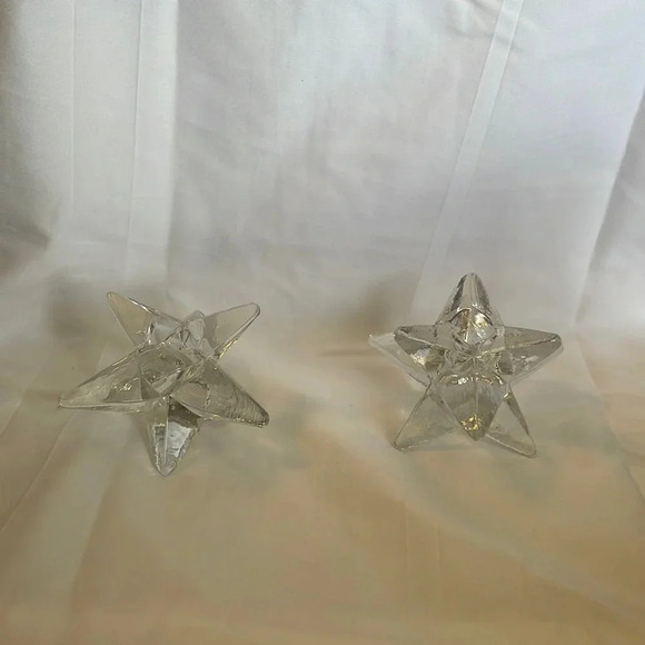 Vintage Other - MCM Star Glass Candle Holders